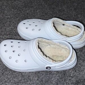 Light Blue Fleece-Lined Slip-On Clogs